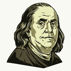 Poster - Benjamin Franklin vintage portrait