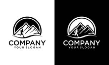 Runner On The Mountains Logo Template, Concept Of Mountain Run, Marathon Or Sky Running Competition Logotype. Mountain, Running Man Elements