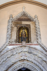 Canvas Print - Details of Assumption of Virgin Mary Cathedral in Palermo, capital city of Sicily Island, Italy