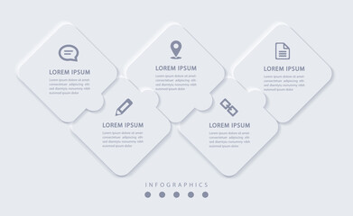 Wall Mural - vector elegant simple refined style infographic design ui template labels and icons