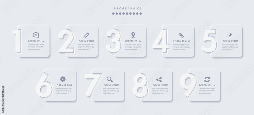 Vector elegant simple refined style infographic design UI template 9 ...