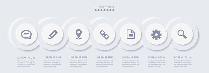 Wall Mural - vector elegant simple refined style infographic design ui template spiral round cross labels and ico