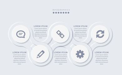 Wall Mural - vector elegant simple refined style infographic design ui template spiral round cross labels and ico