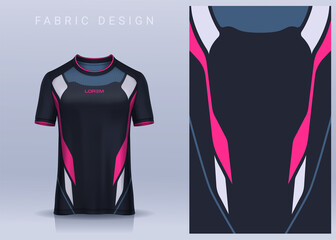 Fabric textile for Sport t-shirt ,Soccer jersey mockup for football club. uniform front view.