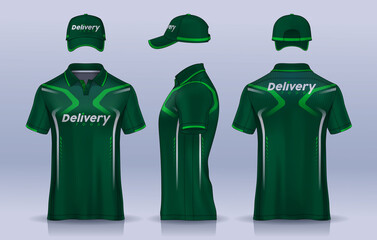 Corporate Work Shirts,t-shirt and cap templates design. uniform for company.