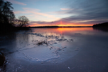 Canvas Print - View on a  beautiful lake in denmark scandinavia