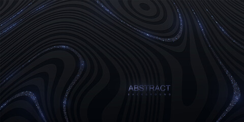 Wall Mural - black striped texture with silver glitters