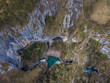 Aerial view of Unesco world heritage site Skocjanske jame (Skocjan caves) with collapse doline, Slovenia