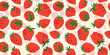© Nadia Grapes - Vector seamless pattern with Strawberry. Trendy hand drawn textures. Modern abstract design