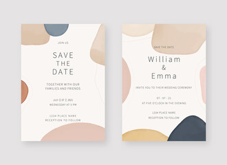 Wall Mural - Invitation card template. Set of wedding invitation card template design. Vector decorative design background.