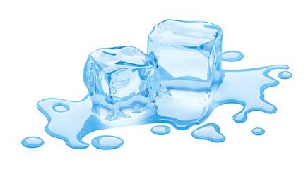 Wall Mural - melting ice cubes isolated on white background