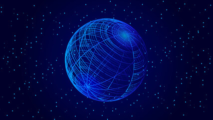 3d earth planet illustration . digital futuristic technology background . space earth vector illustr