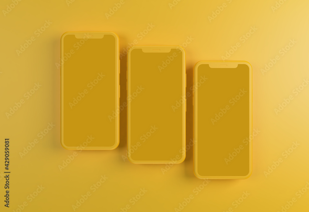 3D mobile realistic render illustration for apps mockup.