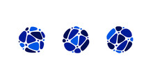 World Globe Logo Symbol Of Connected Pieces Of Blue Matter