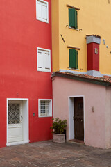 Wall Mural - Colorful Venetian houses of Caorle city