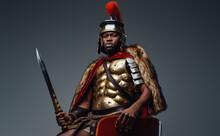 Ancient Roman Soldier Of African Descent With Sword