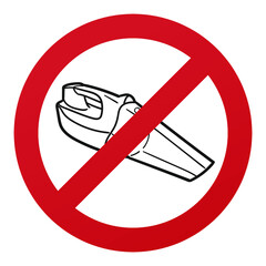 No Vacuum Symbol Isolated on White Background. Cleaner Vector Illustration Prohibition Stop Sign.