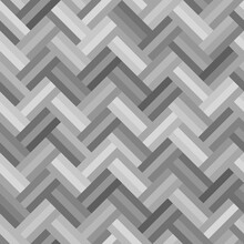 Gray Rectangle Pattern Three Layers Arranged In A Zigzag Seamless Background. Textured Design For Fabric, Tile, Flooring, Cover, Poster, Flyer, Textile, Backdrop, Wall. Vector Illustration.