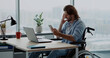 © Fractal Pictures - Young office worker caucasian man sitting on laptop checking finished project having internet connection trouble frustrating getting deep surprise. Problem concept.