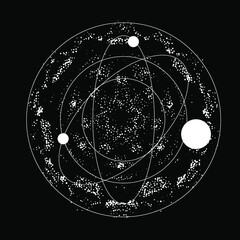 Wall Mural - an abstract orb composed of dots and particles. vector illustration of a sphere.