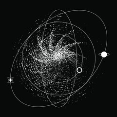 Wall Mural - an abstract orb composed of dots and particles. vector illustration of a sphere.