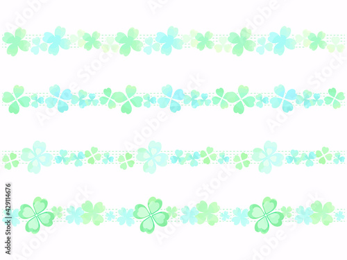 クローバーのイラストのラインのセット 水彩風 Stock Vector Adobe Stock クローバーのイラストのラインのセット 水彩風 Stock Vector Adobe Stock