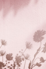 Poster - Pink background with floral field shadow