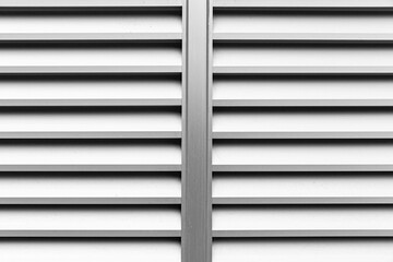 Silver louvered aluminum wall pattern and background seamless