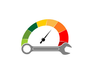 Wrench repair in the speedometer indicator logo