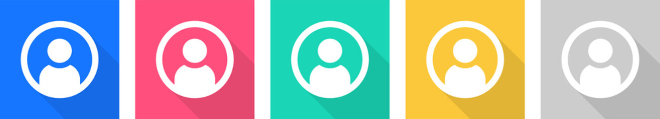 Aufkleber - Set of user profile icon or account vector colorful collection.