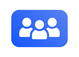 Aufkleber - Group of people blue symbol. Multiple users silhouette icon.