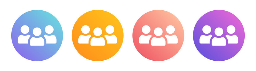 Aufkleber - Group of people. Multiplayer symbol vector icon.