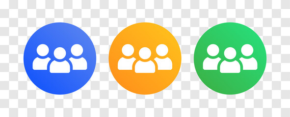 Aufkleber - Group of people vector icon on round button.
