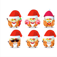 Poster - Santa Claus emoticons with uramaki sushi cartoon character