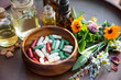 Herbal medicine with plants extracts supplements and pills