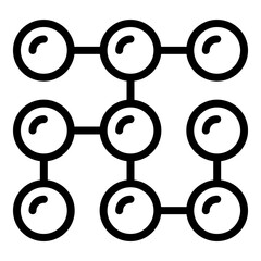 Sticker - Blockchain database icon. Outline Blockchain database vector icon for web design isolated on white background