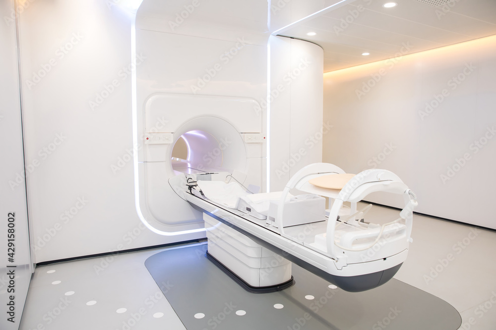 Scanning Machine In Hospital Magnetic resonance imaging scanner machine (MRI) in hospital, medical ...