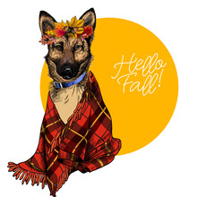 Autumn Leaves Puppy Dog Art Free Stock Photo - Public Domain Pictures