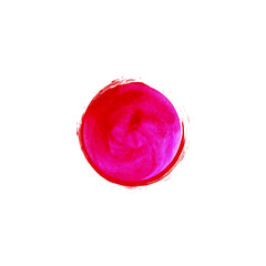Wall Mural - Vector Round Red Brush Stroke, Japanese Flag, Watercolor Illustration, Red Paint Spot on White Background.