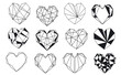 © VecTerrain - geometric polygonal hearts set vector illustration