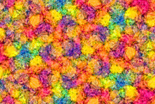 Abstract Kaleidoscopic Blend Pattern Of Crumpled Color Paper Balls