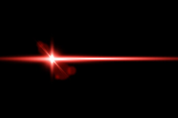 Red laser beams dividers lens flare