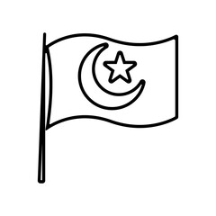Wall Mural - illustration of a flag with a star moon image. islamic icons can be used for the month of ramadan, e