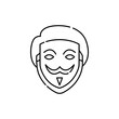 © Backwoodsdesign - Fake identity olor line icon. ID and verifying person. Pictogram for web page, mobile app, promo.