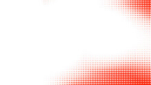 Dots Halftone Red White Color Pattern Gradient Texture With Technology Digital Background. Dots Pop Art Comics Style.