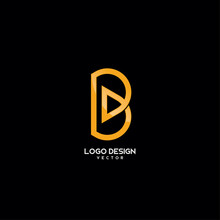 Gold Monogram B Letter Logo Design