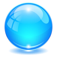 Wall Mural - Blue glass ball vector illustration