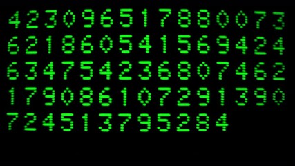 Green letters and numbers data computer code