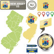 Map of New Jersey, US