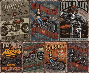 Poster - Custom motorcycle vintage posters collection